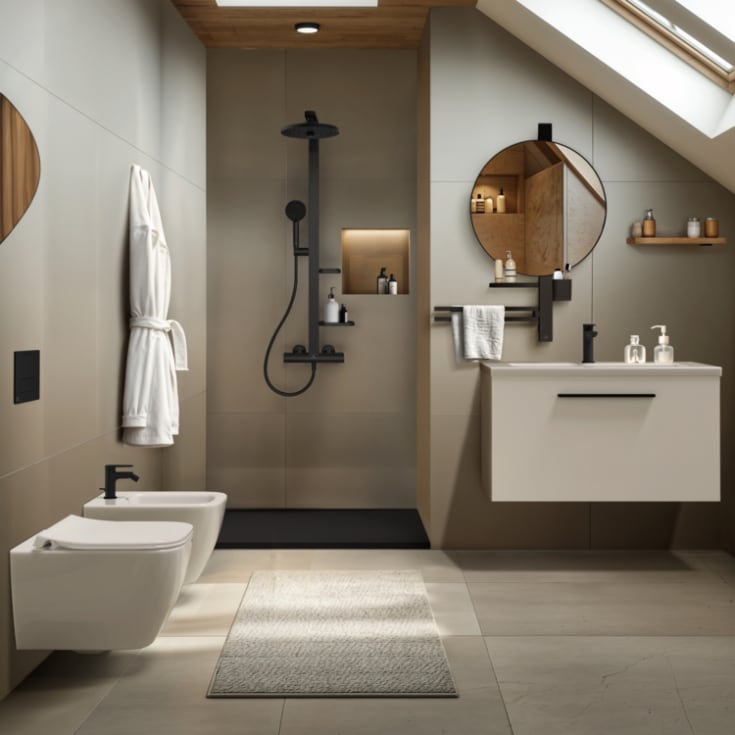 Ideal Standard Oleas betjeningsplade, sort