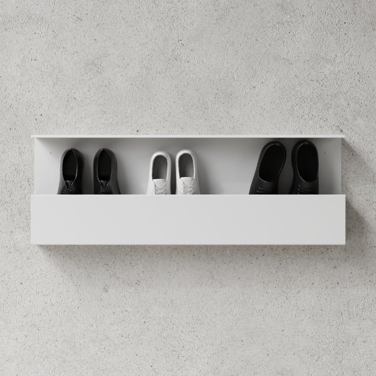 Nichba Shoe Box skohylla, 100 cm, vit