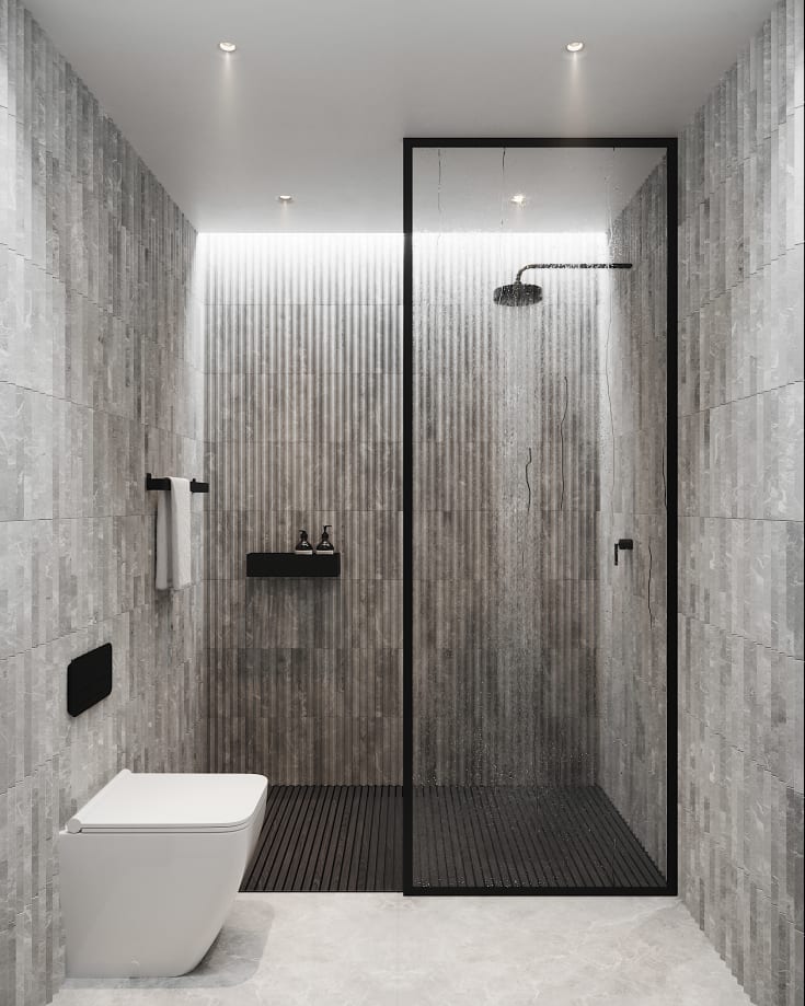 Nichba Bath Shelf 40 brusehylde, sort