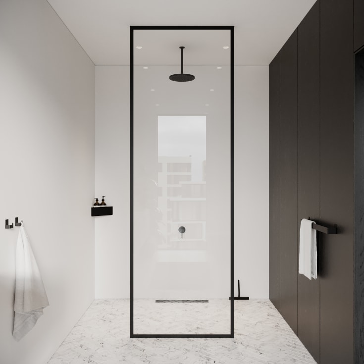 Nichba Bath Shelf duschhylla i hörn, svart