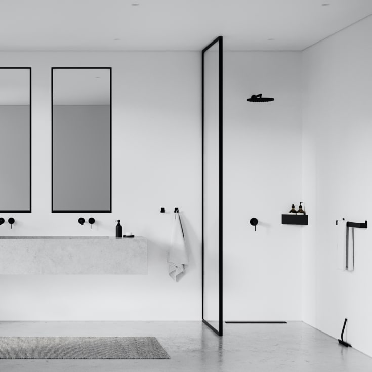Nichba Bath Shelf duschhylla i hörn, svart