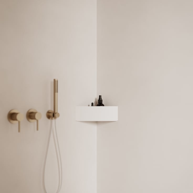 Nichba Bath Shelf duschhylla i hörn, vit