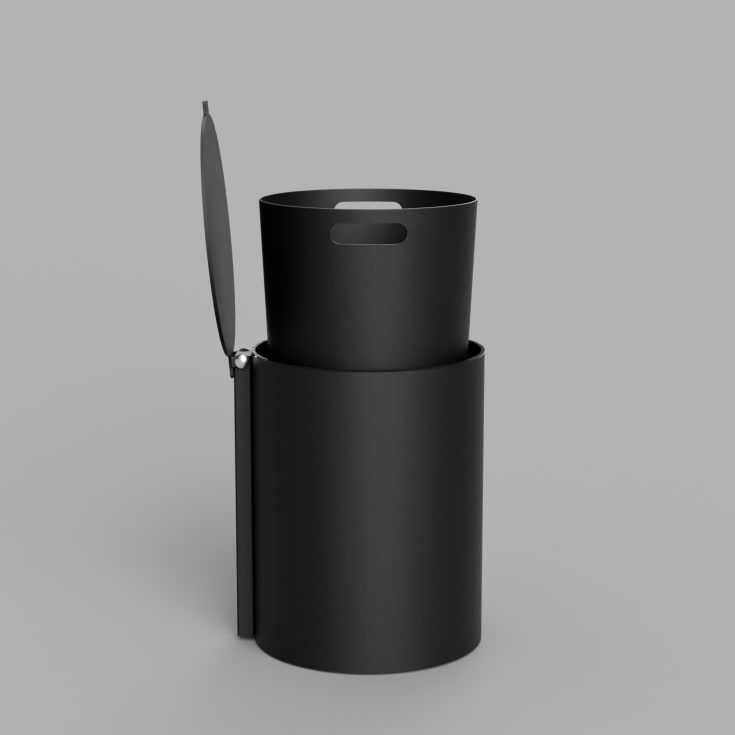 Nichba Toilet Bin søppelbøtte, 6 liter, sort