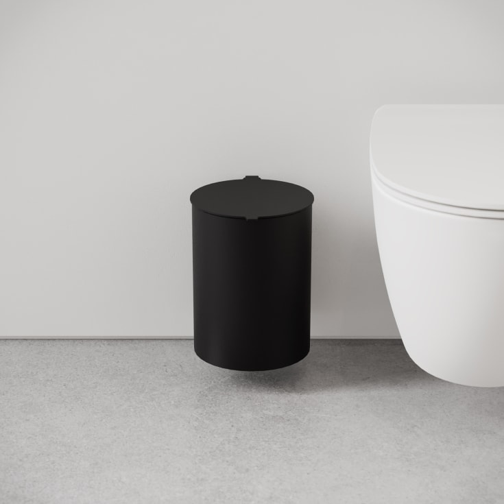 Nichba Toilet Bin søppelbøtte, 6 liter, sort