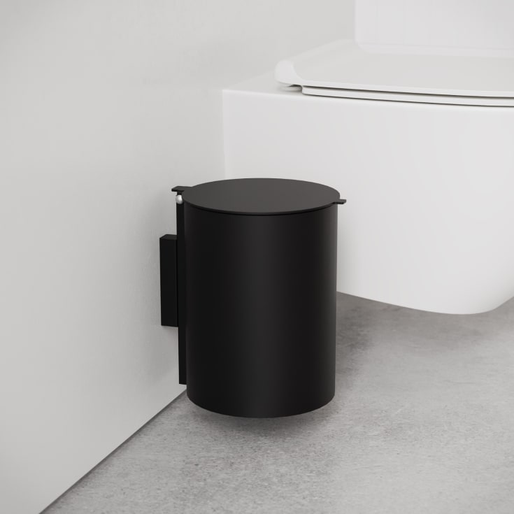 Nichba Toilet Bin søppelbøtte, 6 liter, sort