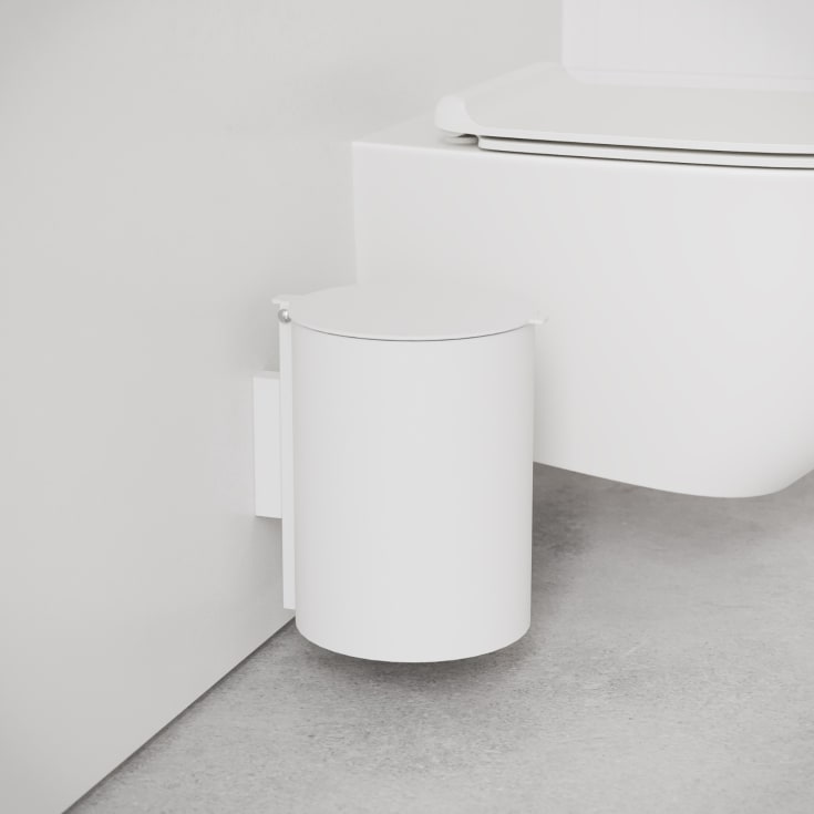 Nichba Toilet Bin søppelbøtte, 6 liter, hvit