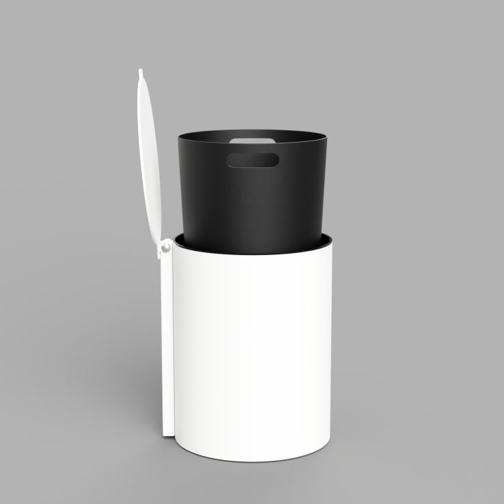 Nichba Toilet Bin søppelbøtte, 6 liter, hvit