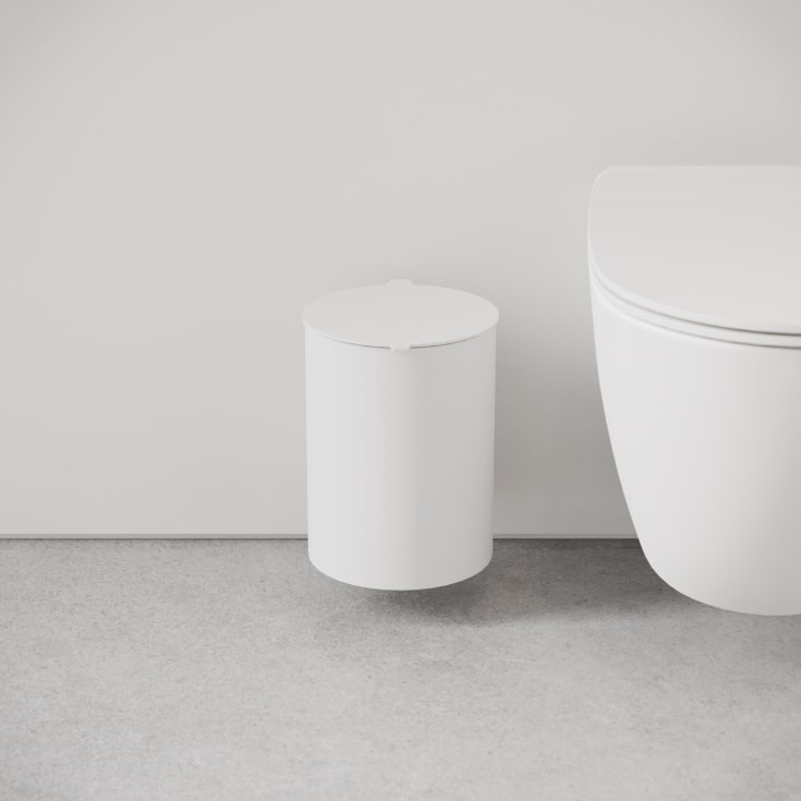 Nichba Toilet Bin søppelbøtte, 6 liter, hvit