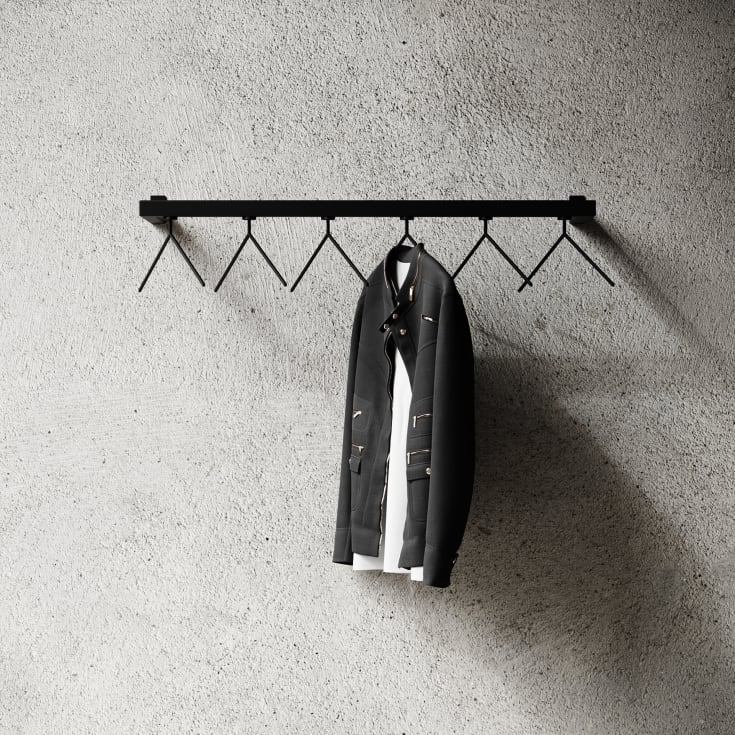 Nichba HangSys klädställning, 100x26,3 cm, svart