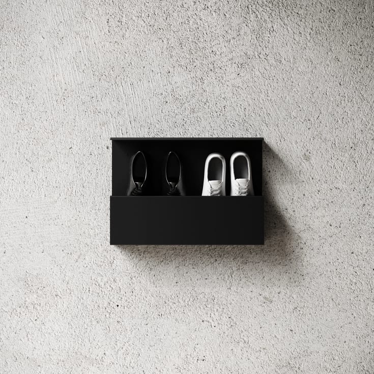 Nichba Shoe Box skohylle, 50 cm, sort