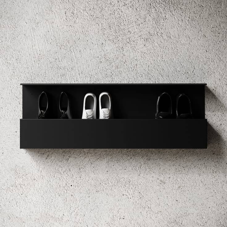 Nichba Shoe Box skohylle, 100 cm, sort