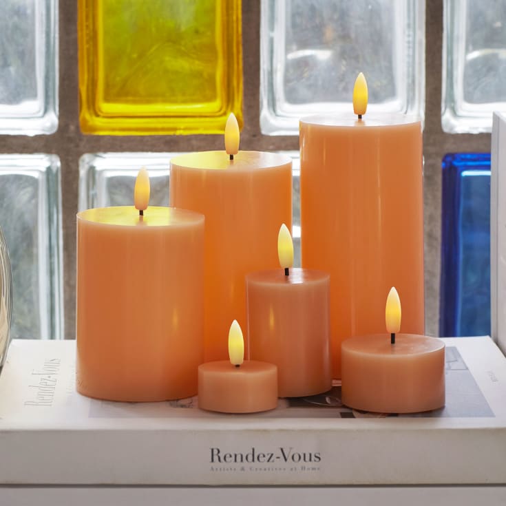 10 stk Sirius Sille LED fyrfadslys, batteri, orange