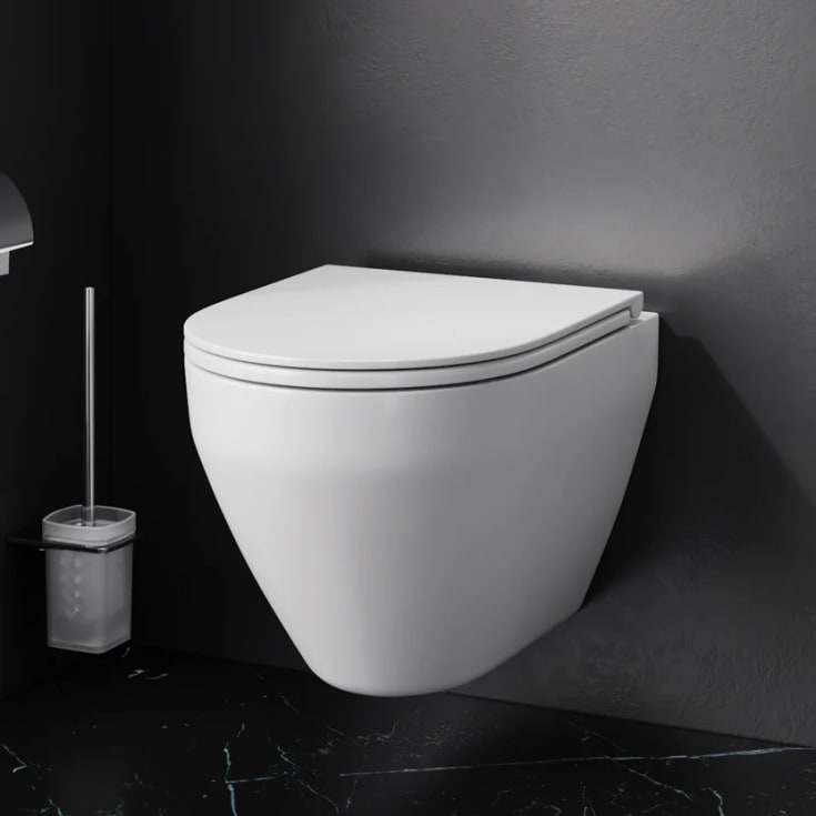 AM.PM Spirit V2.0 toiletpakke, uden skyllekant, hvid/krom