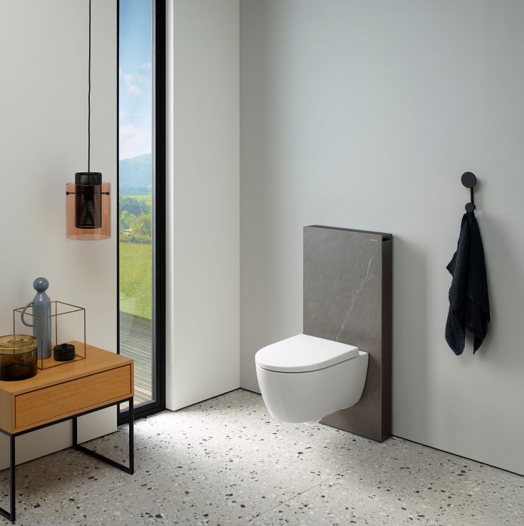 Geberit Monolith cisterne til væghængt toilet, skifergrå