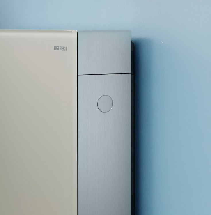 Geberit Monolith Plus cistern för vägghängd toalett, 101 cm, beige glas
