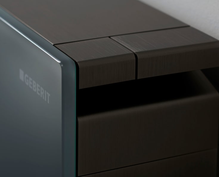 Geberit Monolith Plus cistern för vägghängd toalett, 114 cm, grått glas