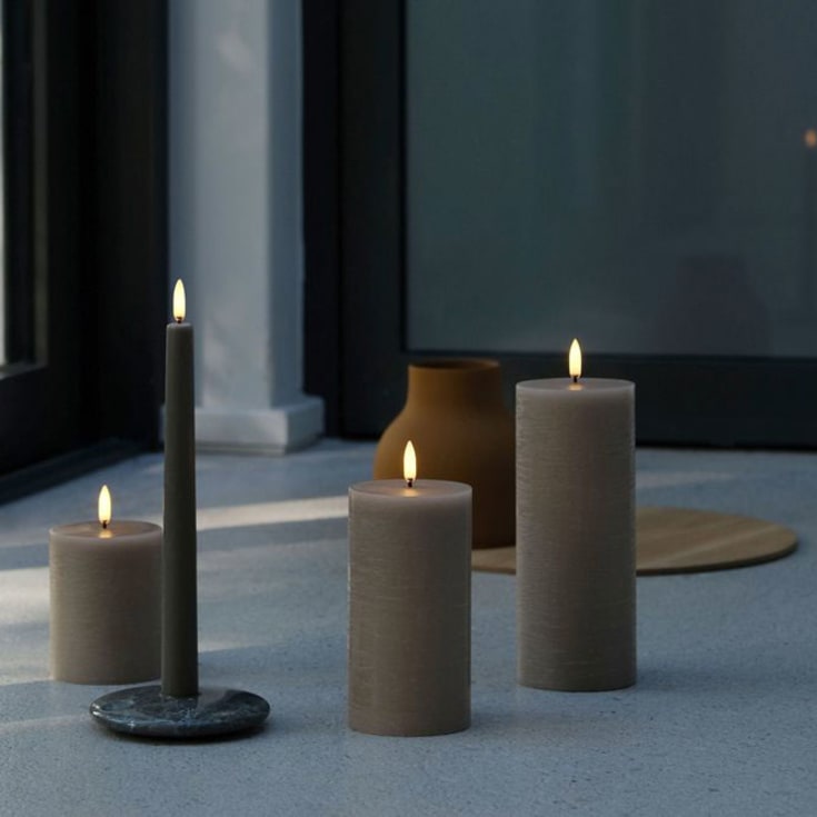 4 st Uyuni LED blockljus, batteri, beige