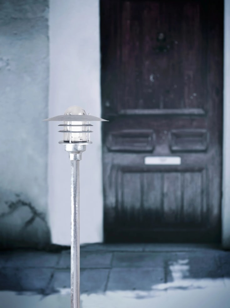 Nordlux Vejers trädgårdslampa, galvaniserat stål