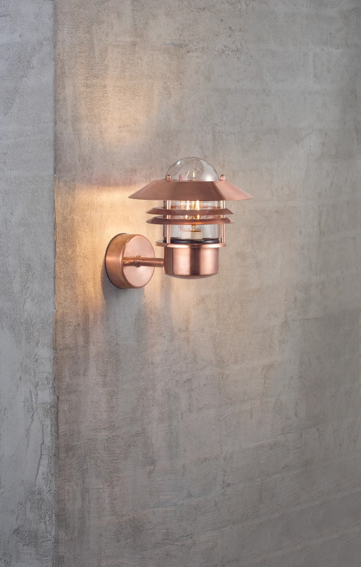 Nordlux Blokhus vägglampa utomhus, koppar