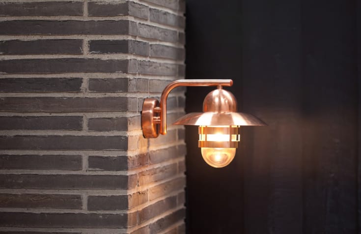 Nordlux Nibe vägglampa utomhus, kobber