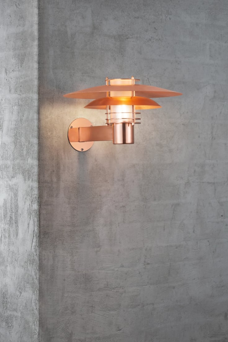 Nordlux Phoenix vägglampa utomhus, koppar