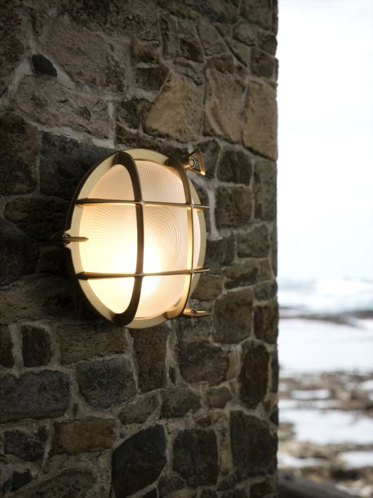 Nordlux Polperro vägglampa utomhus, mässing