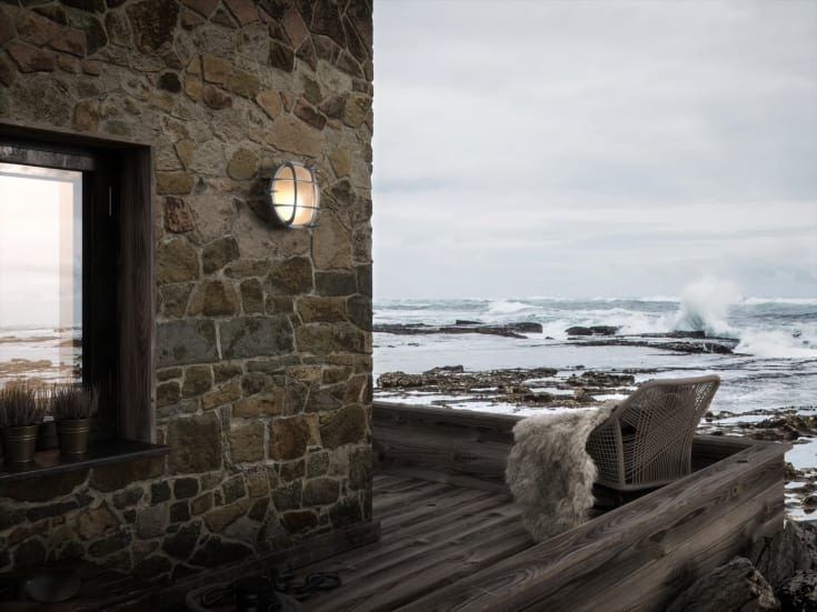 Nordlux Polperro vägglampa utomhus, nickel