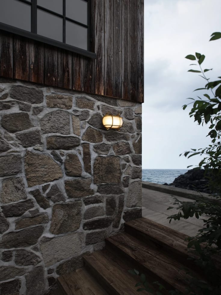 Nordlux Helford udendørs væglampe, messing