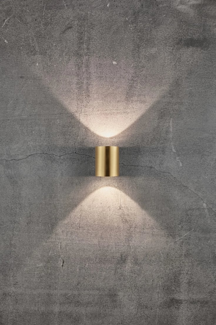 Nordlux Canto 2 vägglampa utomhus, mässing