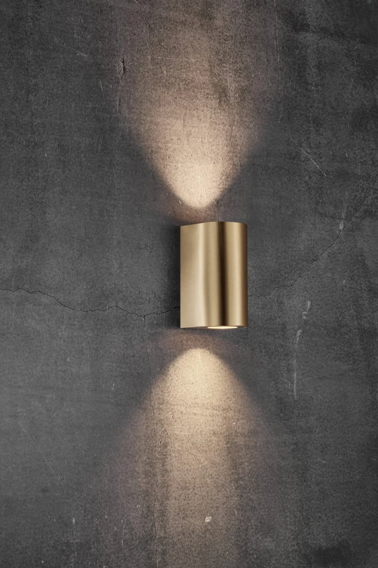 Nordlux Canto Maxi 2 vägglampa utomhus, mässing