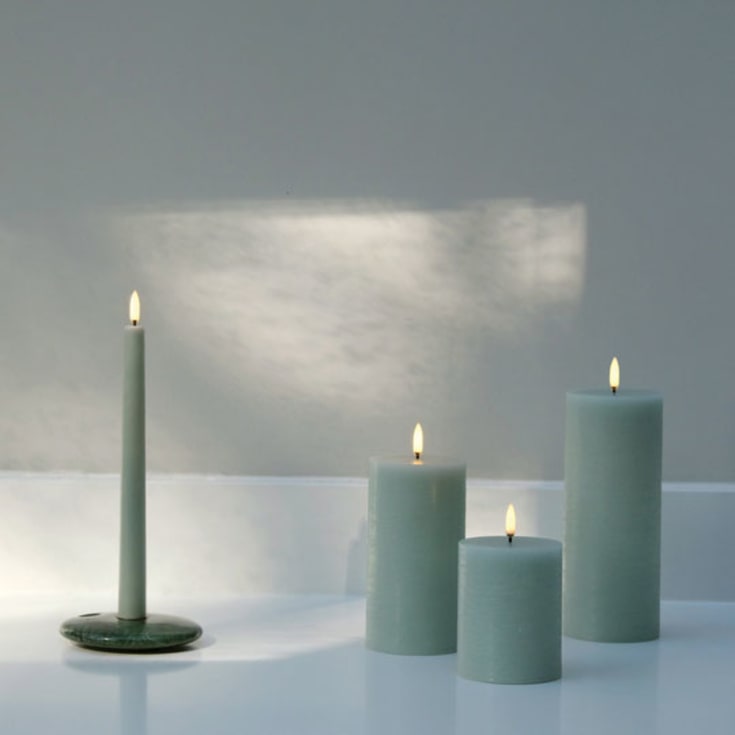 4 stk Uyuni LED kubbelys, batteri, rustikk grønn