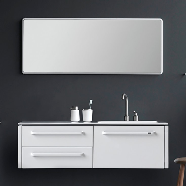 Vipp 912 spejl, 126x50 cm, hvid