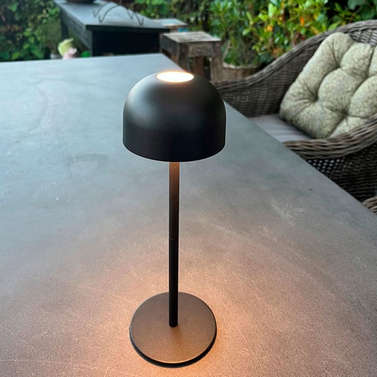 Veli Line Shine uppladningsbar bordslampa, svart