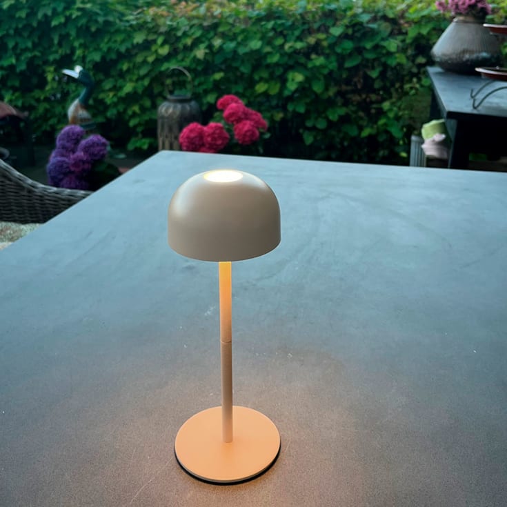 Veli Line Shine genopladelig bordlampe, grå