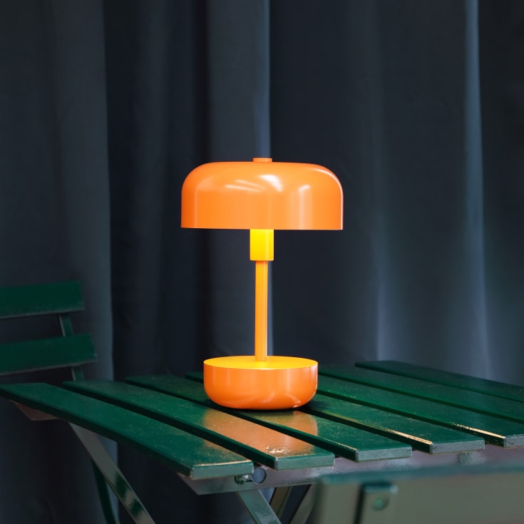 Dyberg Larsen Haipot oppladbar bordlampe, oransje