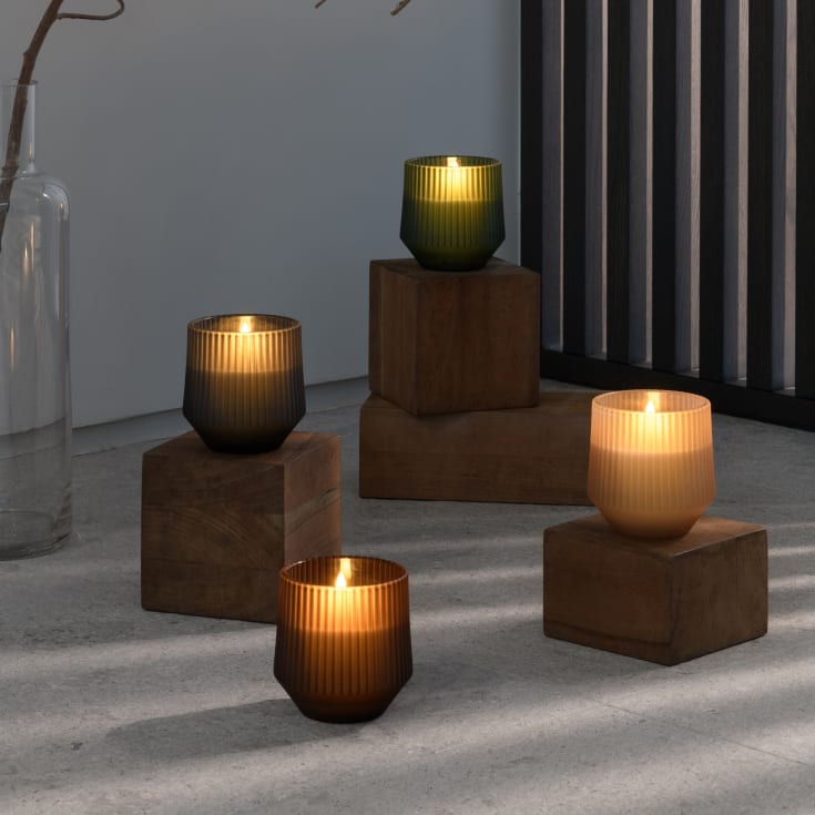4 stk Uyuni LED duftlys, røgfarvet