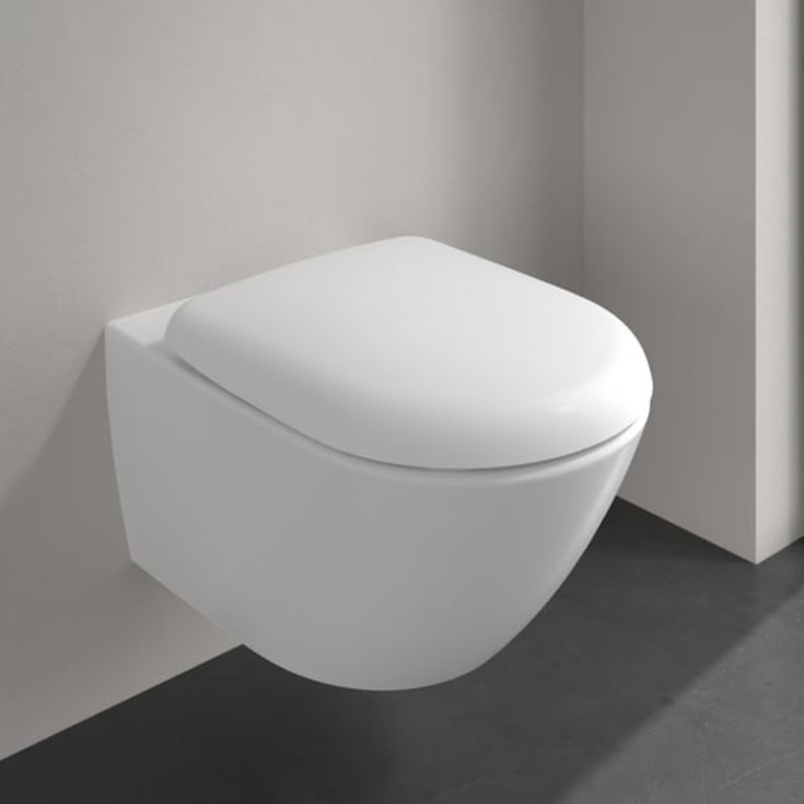 Villeroy & Boch Antao vägghängd toalett, utan spolkant, rengöringsvänlig, vit