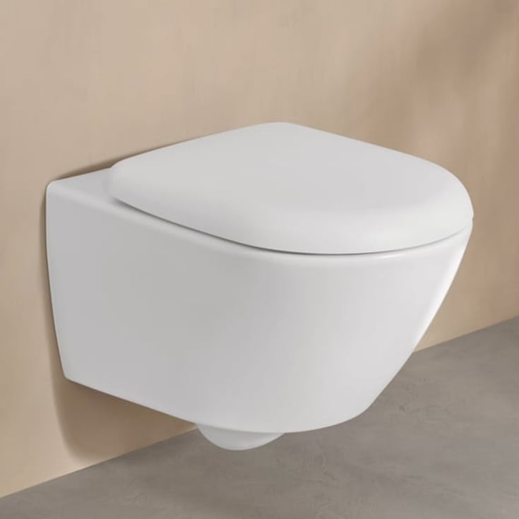 Villeroy & Boch Antao væghængt toilet, uden skyllekant, rengøringsvenlig, hvid