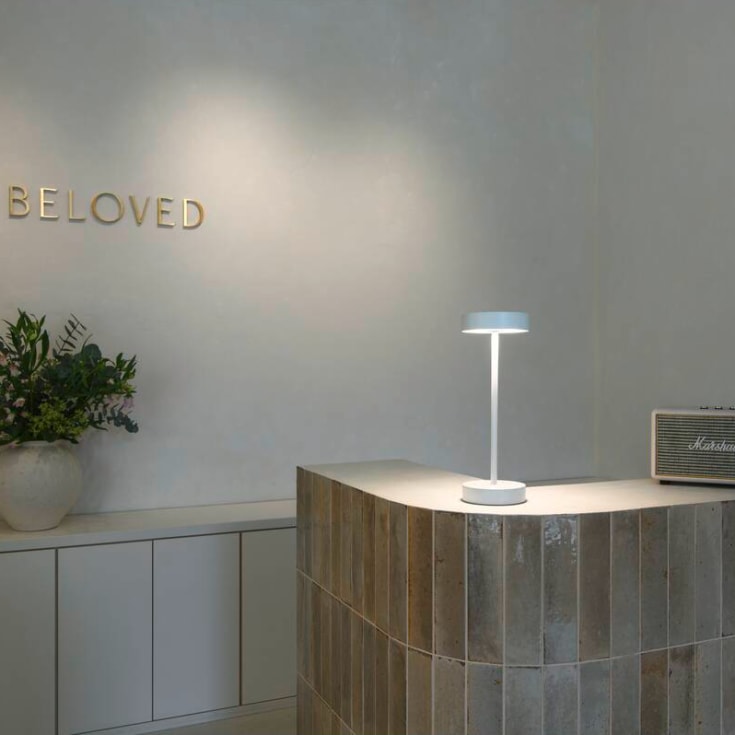 SLV Vinolina uppladdningsbar bordslampa, vit