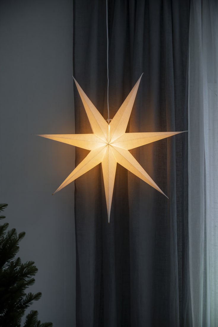 Konstsmide adventsstjärna med ljus, 78 cm