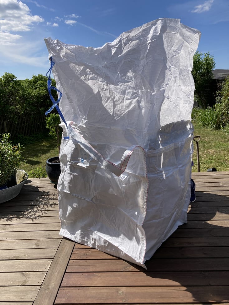 BIG BAG til affald, 78x78x82 cm, med topskørt