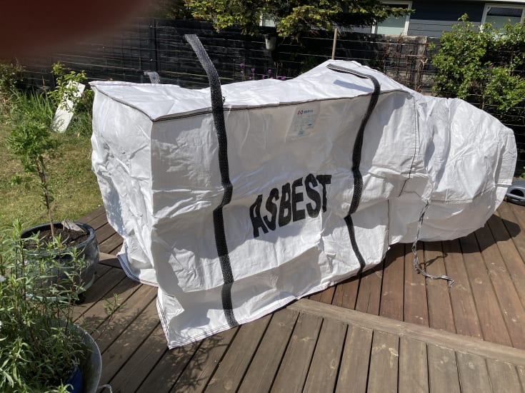 BIG BAG för asbest, 97x117x147cm, för sidofyllning