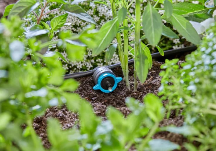Gardena micro-drip justerbar rekke-dryppvanner, trykkkompenserende, 5 stk