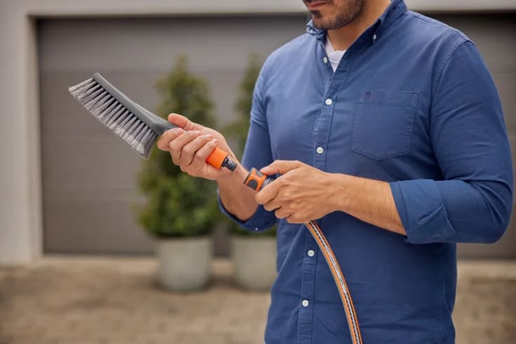 Gardena Cleansystem vaskebørste, myk bust, vanntilkobling, liten
