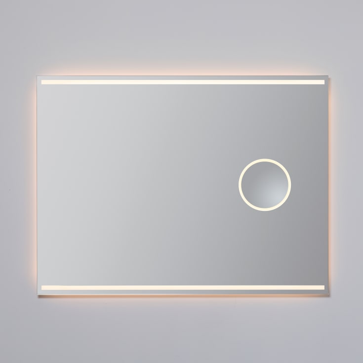 Loevschall Focus spegel med ljus, 100x75 cm