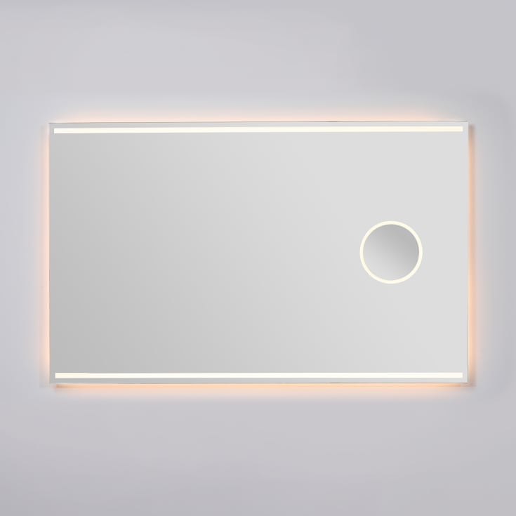 Loevschall Focus spegel med ljus, 120x75 cm