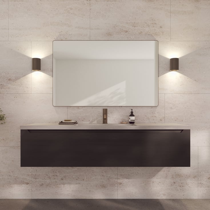 Loevschall spejl, bruneret messing, 75x120 cm