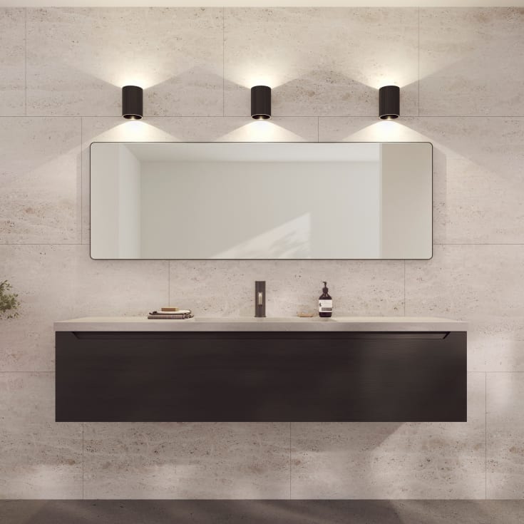 Loevschall spejl, bruneret messing, 55x160 cm