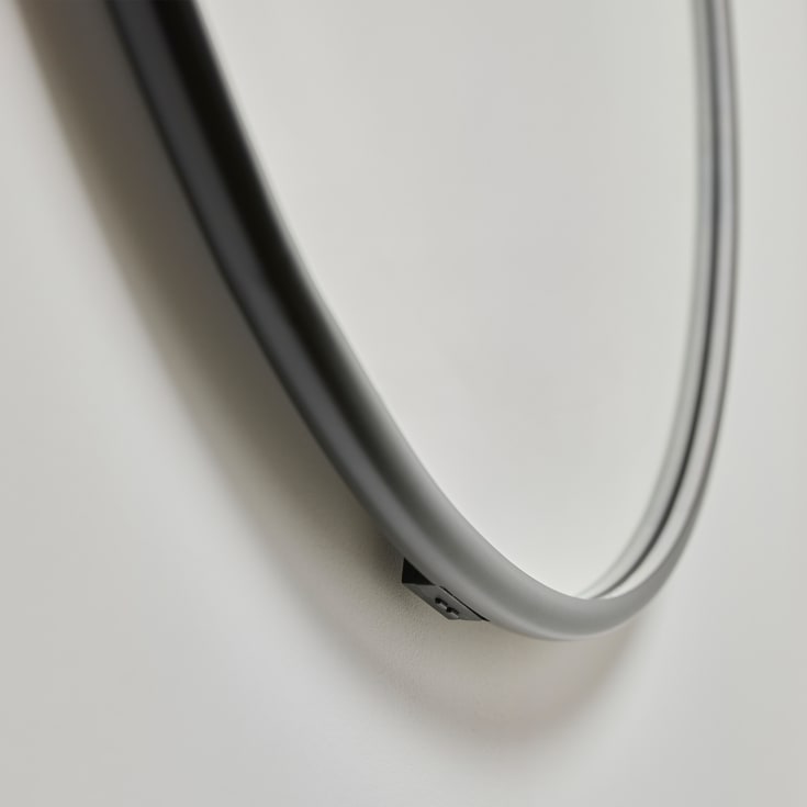 Loevschall Bloom speil, dimbar, touch, Ø80, sort
