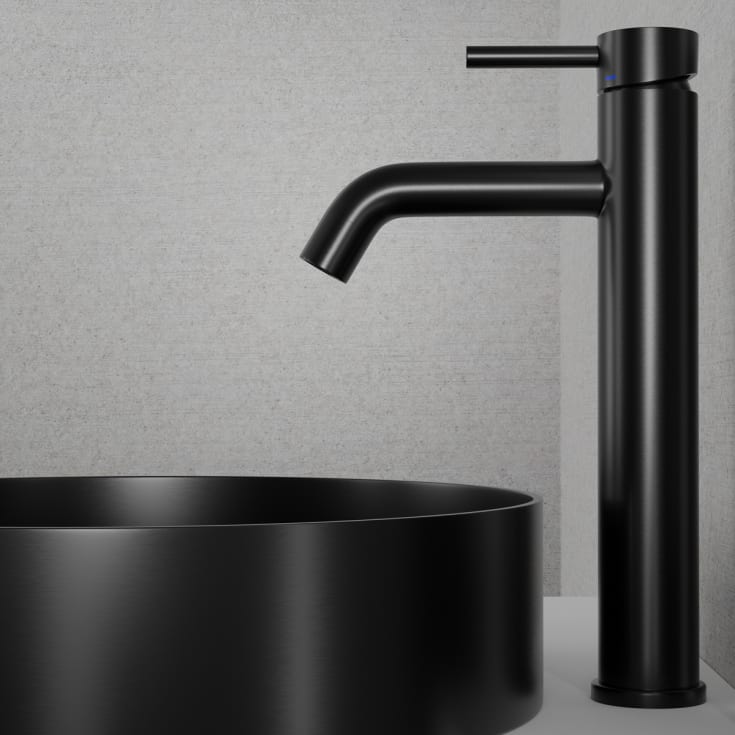 Scandtap Wave High tvättställsblandare, borstad svart
